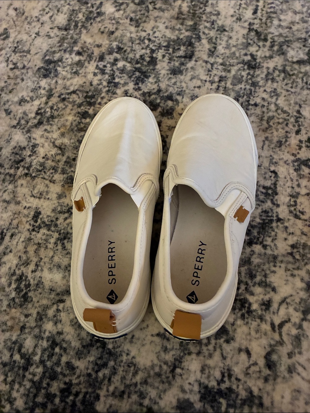 Sperry  White Slip-On Sneakers with Tan Accents